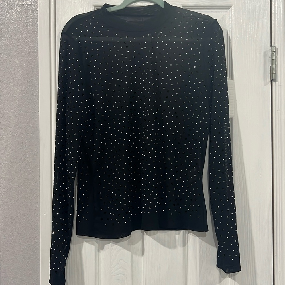 Long sleeve black mesh